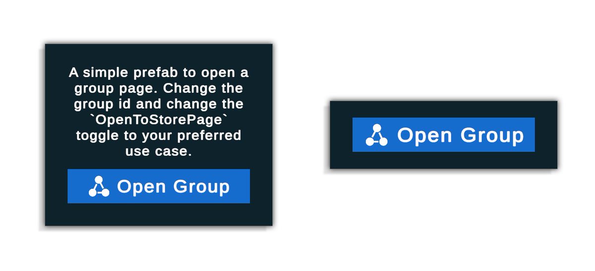 FaxVRC's tweet photo. You should add a "Join Group" button to your world!

Download this prefab:
https://t.co/S91a35q3Jm

Most users don't know if your world has a group. Add this prefab, customize it, and your group will become a lot more popular.📈 https://t.co/ejLIvUvjND