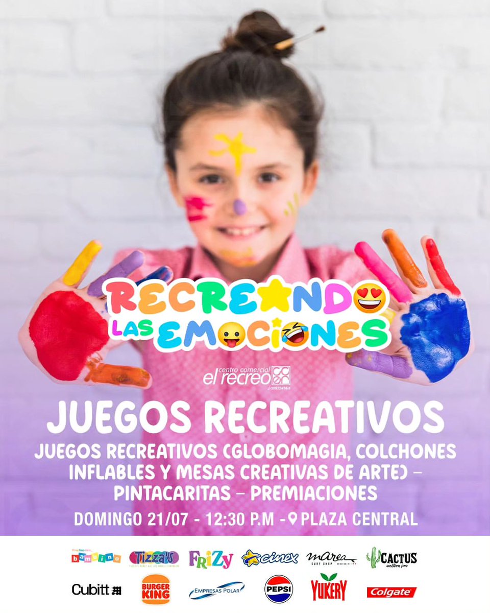 elrecreocc's tweet photo. 6/7
¿Listos para jugar?😮😆

#CCElRecreo #DiaDelNiño #RecreandoLasEmociones #PlanesEnCaracas #Caracas #Venezuela #vzla #ccs https://t.co/pUMvIQPK7M