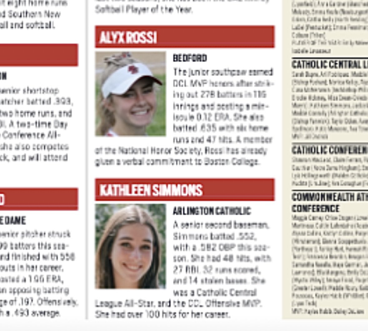 Congrats to senior Kathleen Simmons on being named a Boston Herald All Scholastic. We are so proud of you! Thank you <a href="/BostonHeraldHS/">Danny Ventura</a> for all your great coverage all season and the recognition! <a href="/AC_Athletics/">Arlington Catholic Cougars Athletics</a> <a href="/ACHSCougars/">Arlington Catholic High School</a>