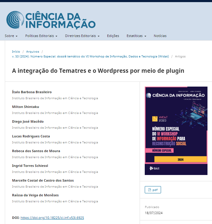 Artigo publicado, revista.ibict.br/ciinf/article/…