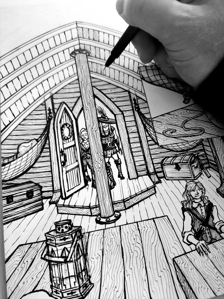 Lots and lots of wood graining.
#drawing #electrostein #graphicnovel #indiecomics #indepentcreators #fantasyart #inkart #makecomics