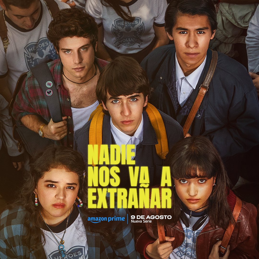 Tenemos póster oficial de 'Nadie Nos Va A Extrañar',serie protagonizada por Nicolás Haza (<a href="/NIICO_HAZA/">Nicolás Haza 🪐</a>) y que contará con las actuaciones de Alejandro Puente, Tiaré Scanda (@tiare_scanda) y Yuriria del Valle (<a href="/LaYuriDelValle/">Yuriria del Valle</a>). 📚🤓

Estreno 9 de agosto, solo por #PrimeVideo.