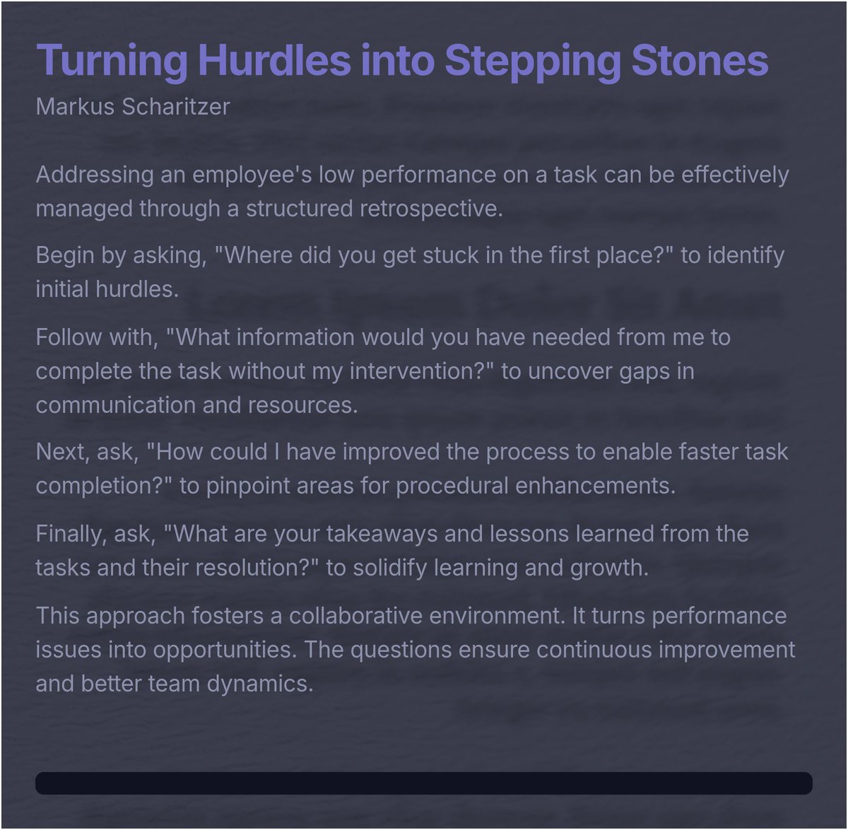 mscharkus's tweet photo. Turning Hurdles into Stepping Stones https://t.co/wdAG7zErAA