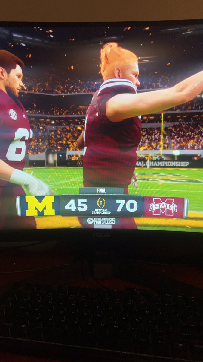 DrewKisman's tweet photo. First Natty plenty more to come @HailStateFB https://t.co/DIV6smsT9X
