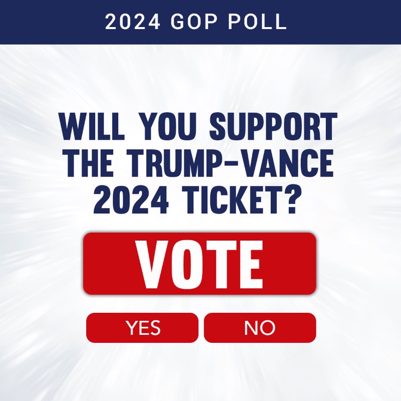 GregForMontana's tweet photo. Time is running out and we need your response! Will you support the Trump-Vance ticket this November? Let us know ASAP.