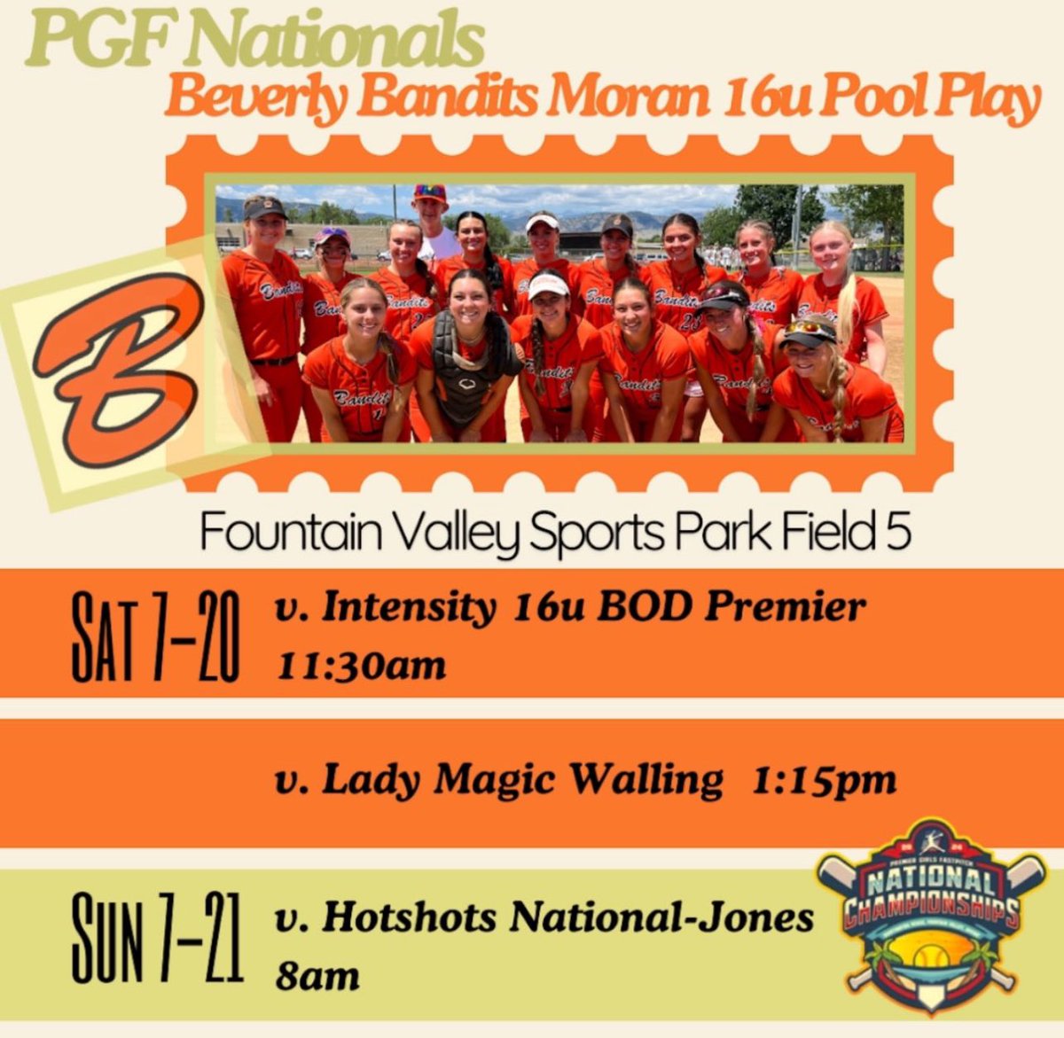 Last tournament of the summer, let’s get it!!🧡🖤<a href="/DemariniBandits/">Beverly Bandits</a>