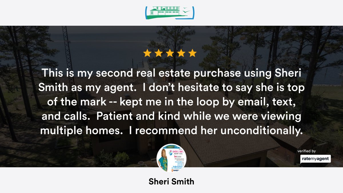 ESheri51177's tweet photo. My latest RateMyAgent review in Church Creek.

https://t.co/WaJ9EvKQit

...
#ratemyagent #realestate #Keller_Williams_Realty_Delmarva https://t.co/WxWM7xPxGT