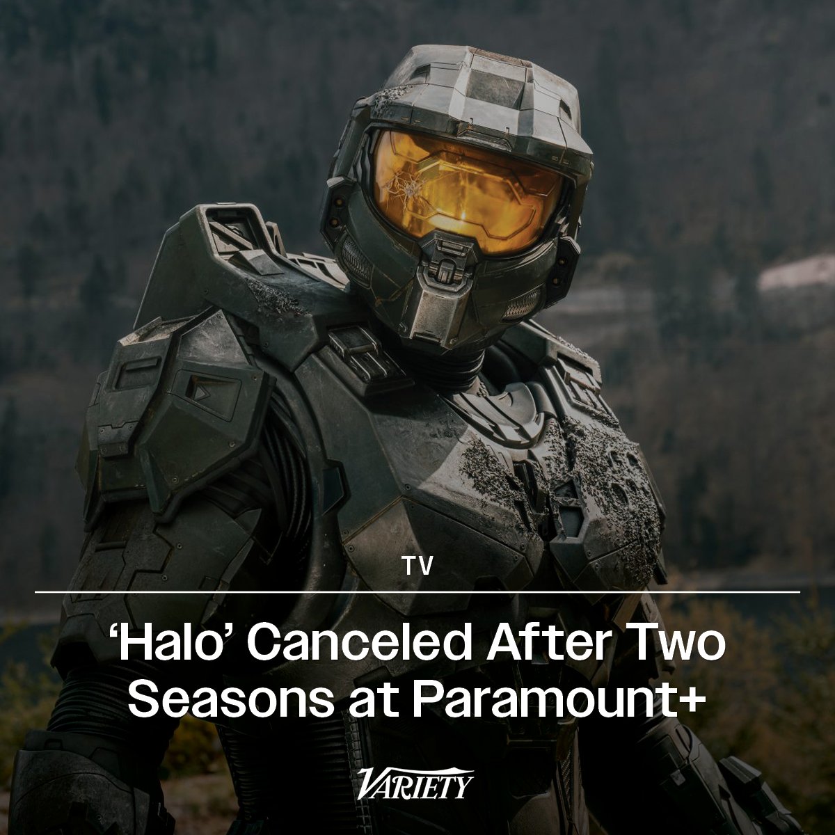 Variety's tweet photo. The live-action “Halo” series has been canceled at Paramount+, Variety has learned.

Details here: https://t.co/xPXSK9b7Ma https://t.co/9XEA9d7vH9