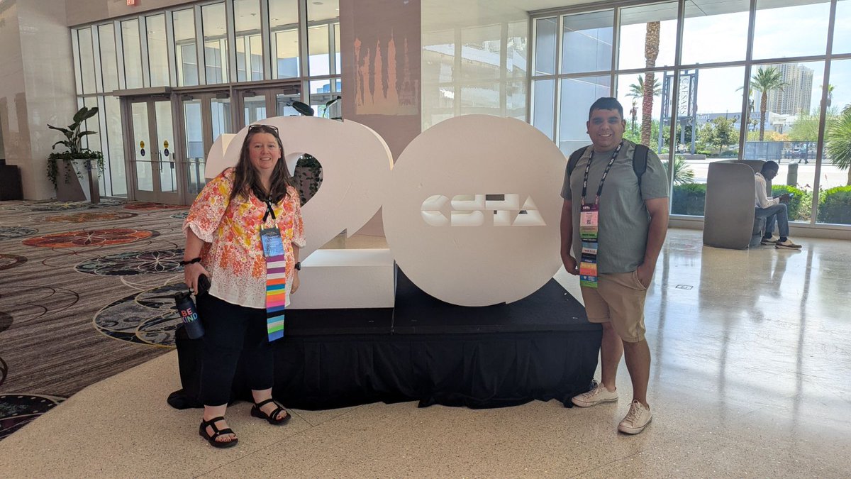 Roskosky90's tweet photo. Thank you #CSTA24 Had a great time in Vegas! Learned lots, fun times, great information &amp; being a part of the biggest Computer Science Dept ever! #CanutilloISDinTheHouse #CSTARocks #MyRibbonIsBetter @EagleJudge91 @CanutilloISD @dykerney @JesiArellano @FClark_NWECHS @PedroGalaviz9 https://t.co/QTwfGSwW66