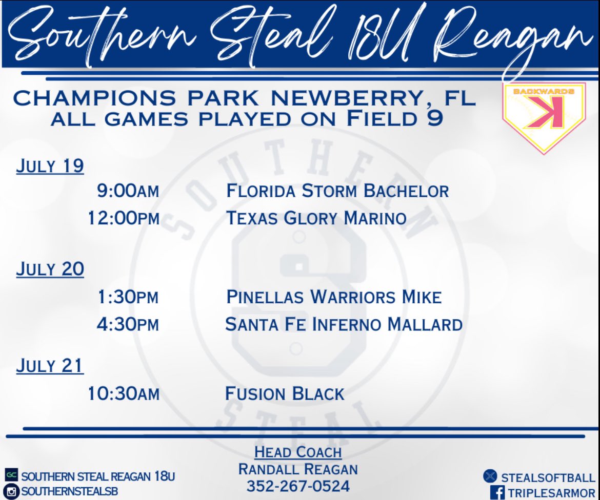 On my way to Backwards K Showcase! <a href="/ob_burns/">Olivia Burns</a> <a href="/ECCCSoftball/">ECCC Softball</a> <a href="/ClarkGSCC/">Ryan Clark</a> <a href="/defo25/">Stephanie DeFeo</a> <a href="/UWA_Softball/">UWA Softball</a> <a href="/CoachCP15/">Caroline Powell</a> <a href="/DSC_SBall/">Daytona State Softball</a> <a href="/CoachMeeks_PRCC/">Christie Meeks</a> <a href="/chipolasoftball/">Chipola Softball</a> <a href="/mgarst3/">Megan Garst</a> <a href="/carsonowens12/">Carson O.</a> <a href="/ChrisSteiner20/">chris steiner-leak</a> <a href="/OleMissSoftball/">Ole Miss Softball</a> <a href="/stealsoftball/">Southern Steal Softball</a> <a href="/laird14/">Jenny Laird</a> <a href="/SoftballDaphne1/">Daphne Softball</a> <a href="/coach_RichMyers/">Rich Myers</a>