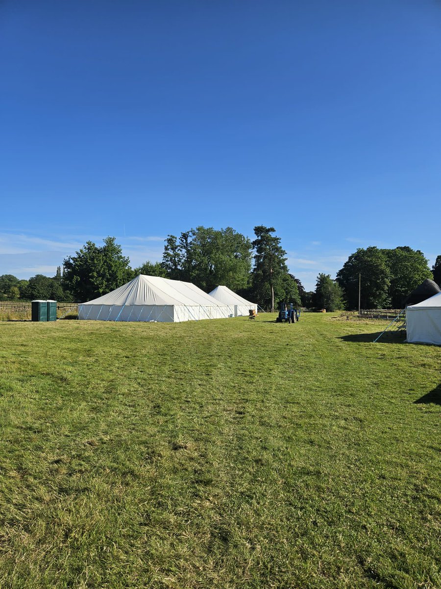 Tents are up and loos in place, ready for Saturday's Show and Fête!