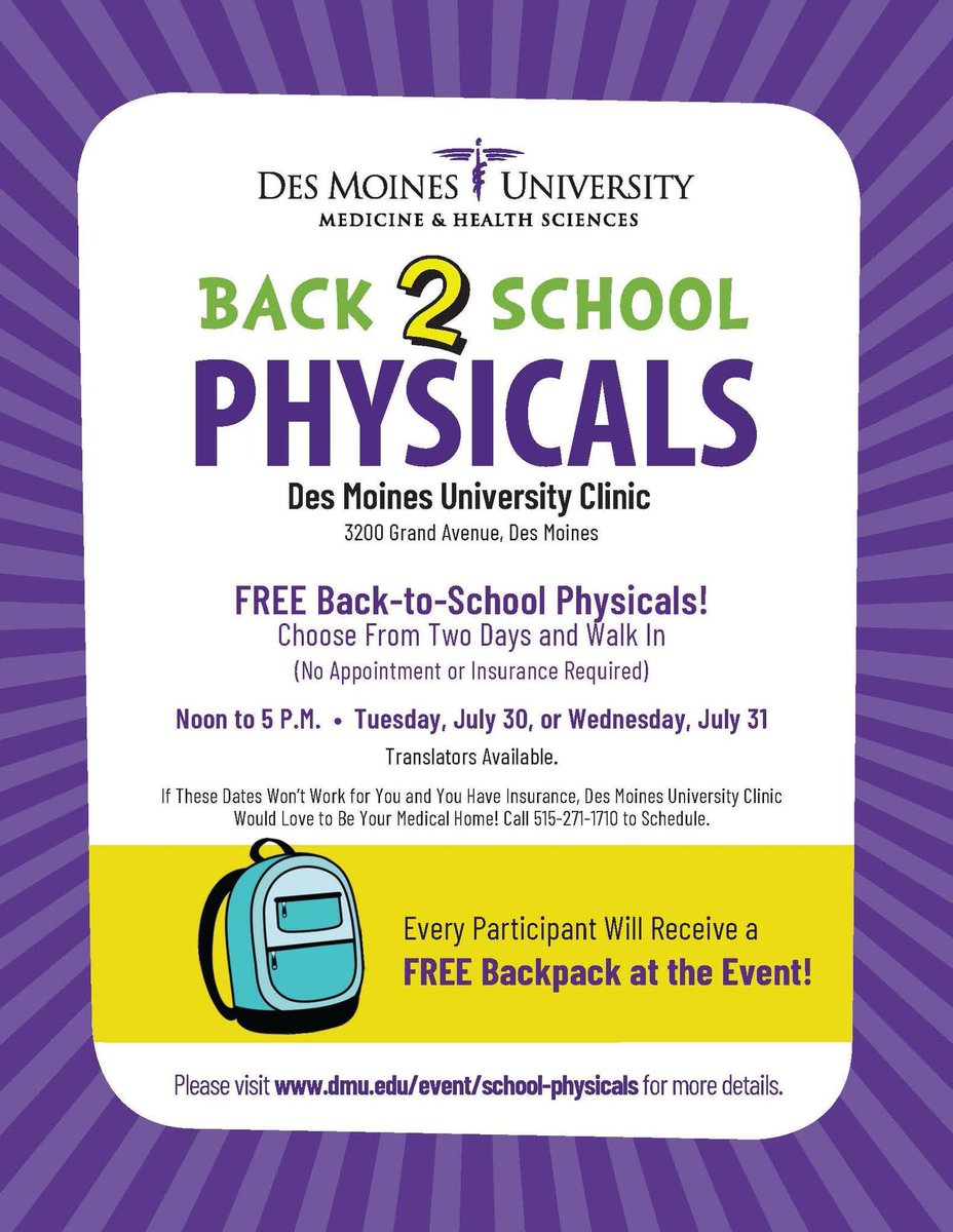 Players! Get your physicals done before school starts!