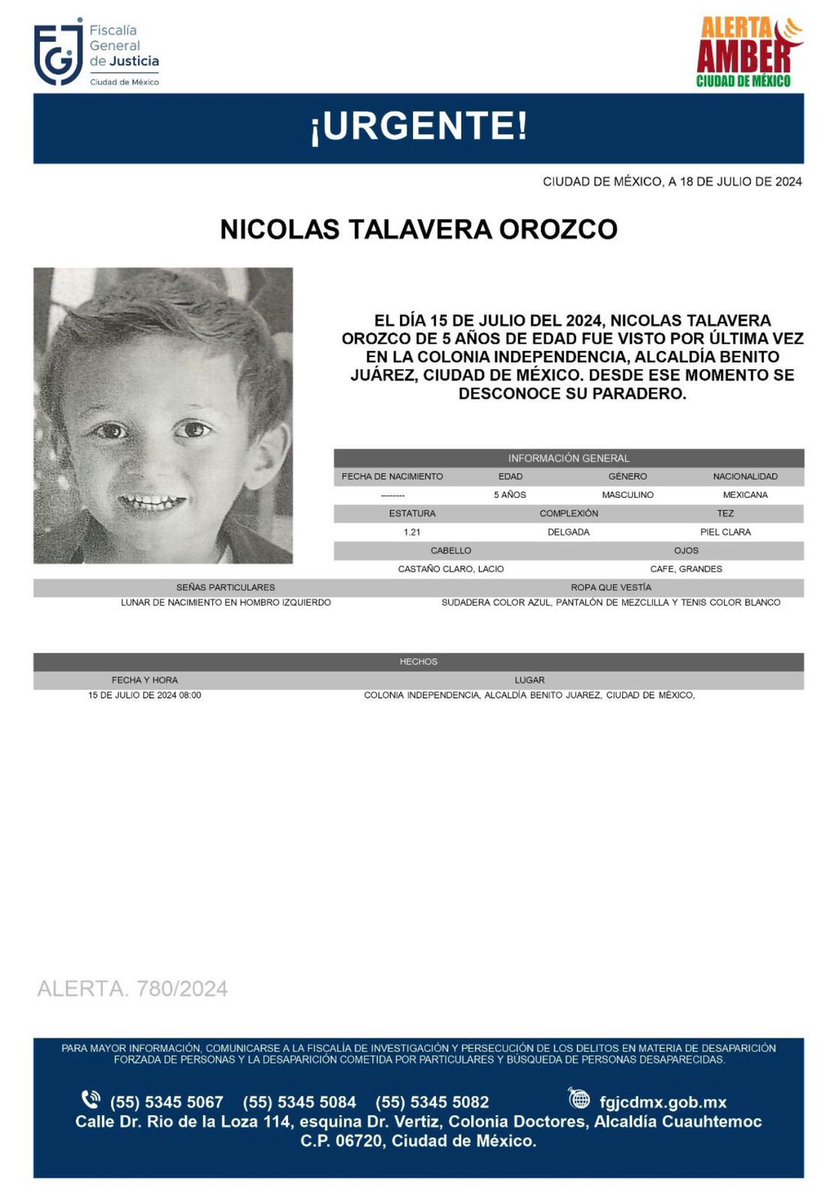 Joya937FM's tweet photo. 🚨 #ServicioJoyaALaComunidad | ¡Se busca al pequeño Nicolás Talavera Orozco!
Difundamos esta publicación para que aparezca lo antes posible. 🙏 https://t.co/bbTcn4uY01