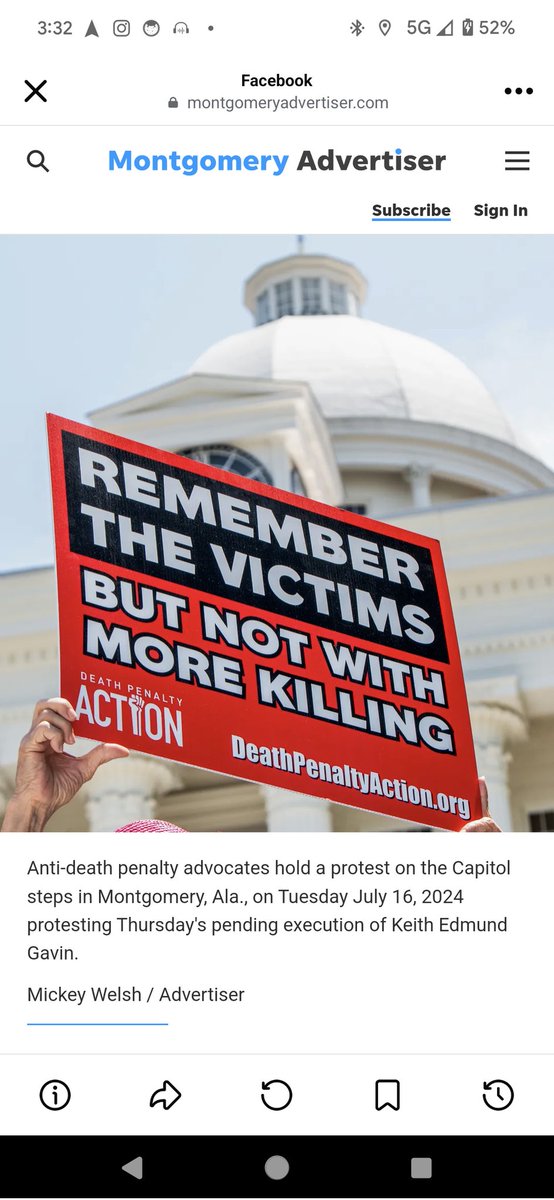 DeathPenaltyAct's tweet photo. We're set up at the prison. Register now for the live virtual vigil starting at 5pm CDT to prayerfully protest the execution of #KeithGavin in Alabama today. #StopExecutions @PHADP https://t.co/5GdySn00En