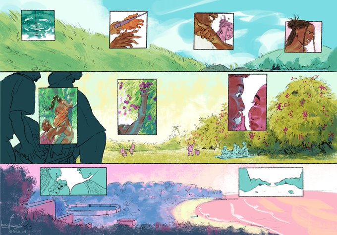 Soanomena page 8-9. 
One of my favorite page but also a headache to do. 