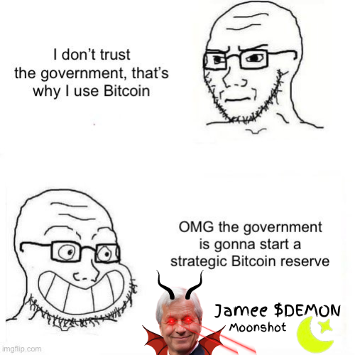 JameeDemonSol's tweet photo. Crypto as an asset class is about to be bought and endorsed by the United States Government for the first time!

I want you to think about how far we have come and where we are going.

@jameedemonsol is going to be the Treasury Secretary

Of course there is a token, come get it. https://t.co/4UFNaXczY1