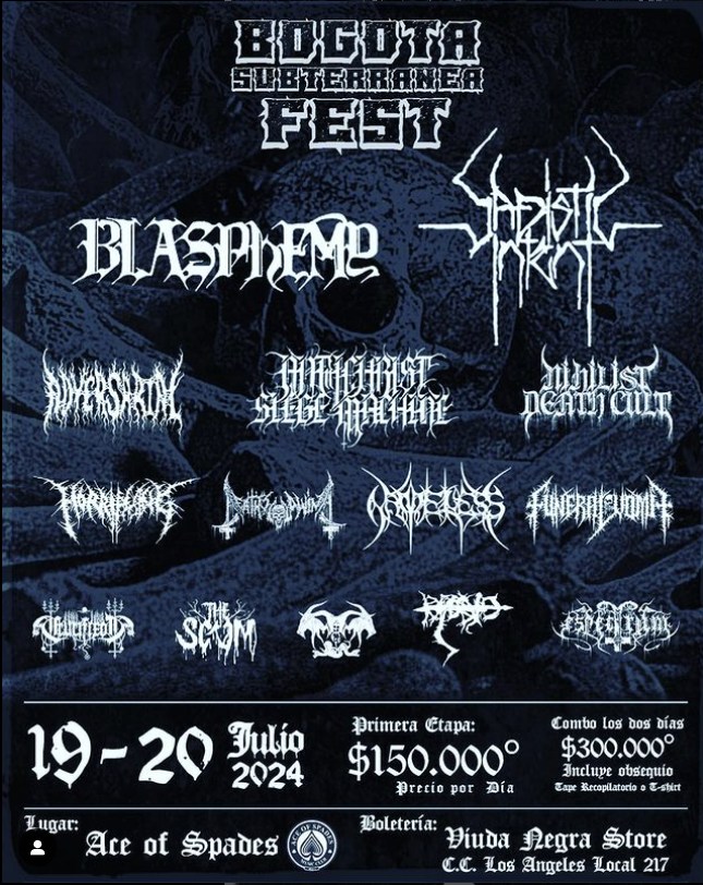 Hope everyone has a killer time at Bogotá Subterránea Fest - unfortunately Nihilist Death Cult wasn't able to make it this year but we'll hopefully see everyone next year! 🤘🔥