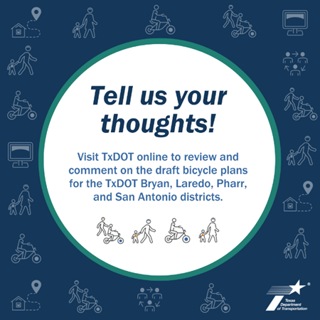rgvmpo's tweet photo. Love   bicycling on Texas roads? Learn about TxDOT’s draft Pharr area bicycle plan   and how to provide input. Deadline to leave a comment is Aug. 9, 2024: https://t.co/XcNl5VbIms

#RGV #Transportation #Cycling https://t.co/FU3clcQ0A7