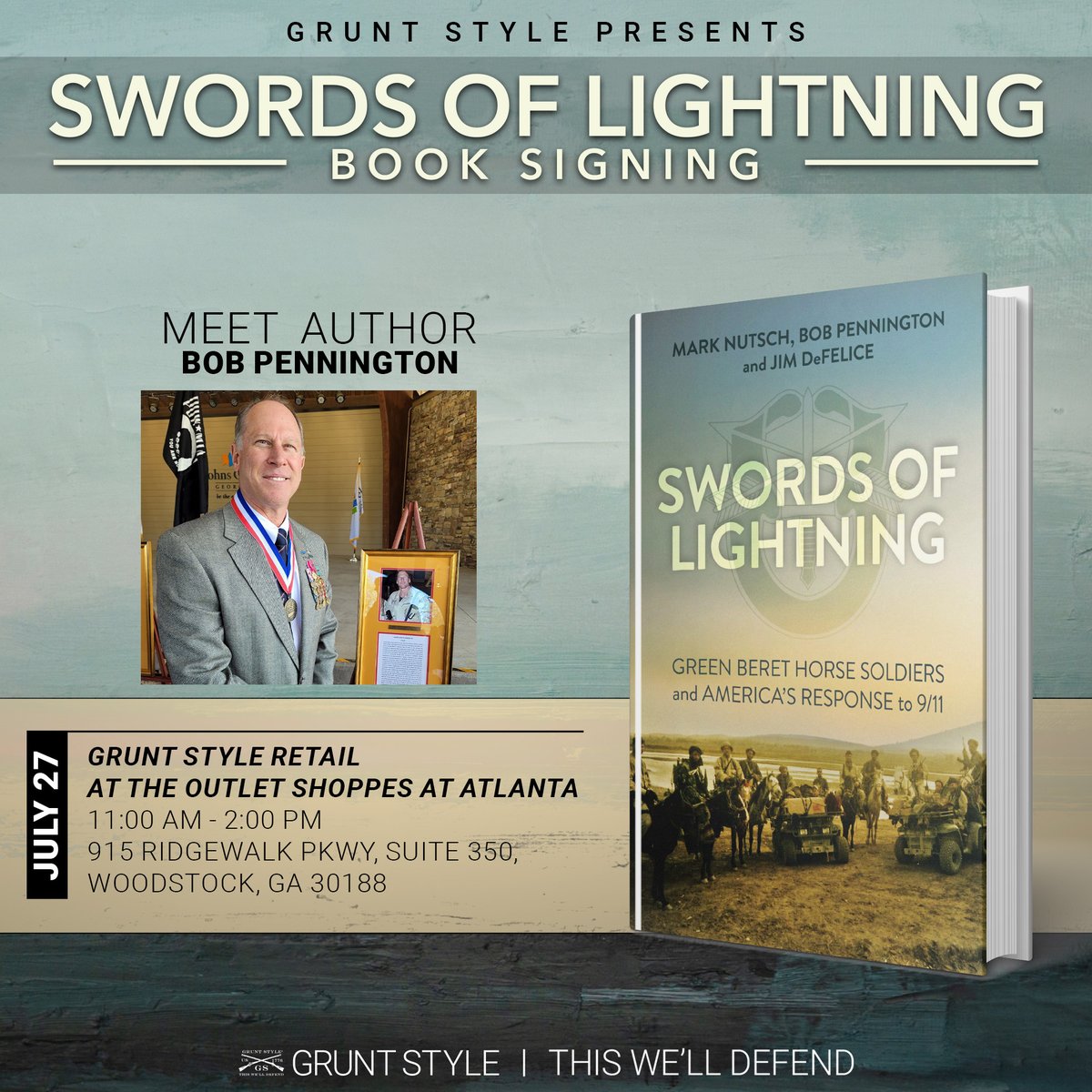 Gruntstyle's tweet photo. The authors of Swords of Lightning will be at our retail store in Atlanta doing a book signing on July 27th!! Don't miss out on this!
#swordsoflightning #america #booksigning #gruntstyle #freedom https://t.co/Od4SROZfgG