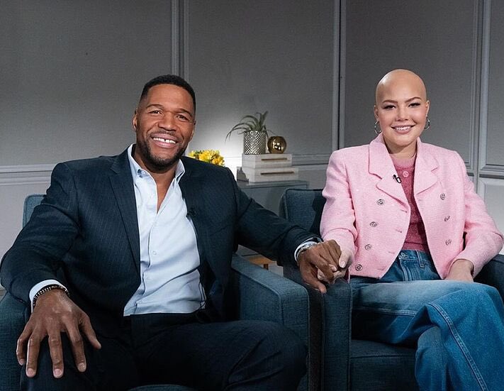 mefeater's tweet photo. God is good! After battling a brain tumor Michael Strahan’s daughter Isabella is now cancer free. 💕 https://t.co/mdP3ejiSZx