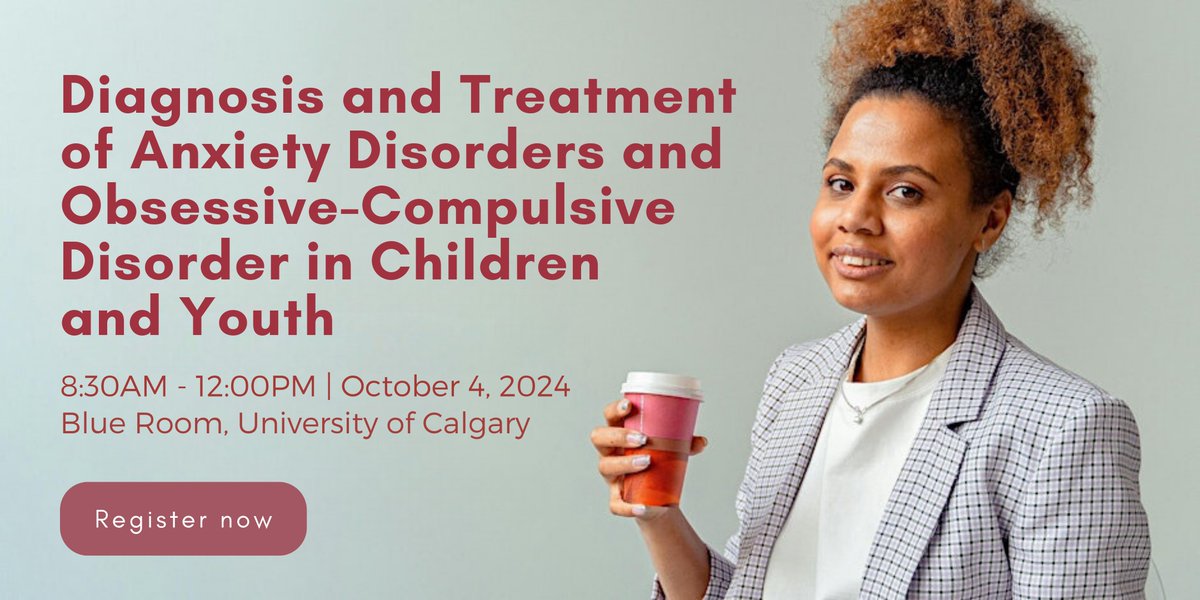 The Mathison Centre (@mathisoncentre) on Twitter photo Join us on Oct 4th for a workshop on diagnosing and treating anxiety disorders & OCD in children and youth! Gain insights from experts, earn CPD credits, and enhance your skills.
Register: bit.ly/3WvsEg5
<a href="/HotchkissBrain/">Hotchkiss Brain Institute (HBI)</a> | <a href="/UCalgaryMed/">UCalgaryMedicine</a> | <a href="/ABneurosci/">Alberta Neuroscience</a> | <a href="/UofCr4kids/">ACHRI</a> Join us on Oct 4th for a workshop on diagnosing and treating anxiety disorders & OCD in children and youth! Gain insights from experts, earn CPD credits, and enhance your skills.
Register: bit.ly/3WvsEg5
<a href="/HotchkissBrain/">Hotchkiss Brain Institute (HBI)</a> | <a href="/UCalgaryMed/">UCalgaryMedicine</a> | <a href="/ABneurosci/">Alberta Neuroscience</a> | <a href="/UofCr4kids/">ACHRI</a>