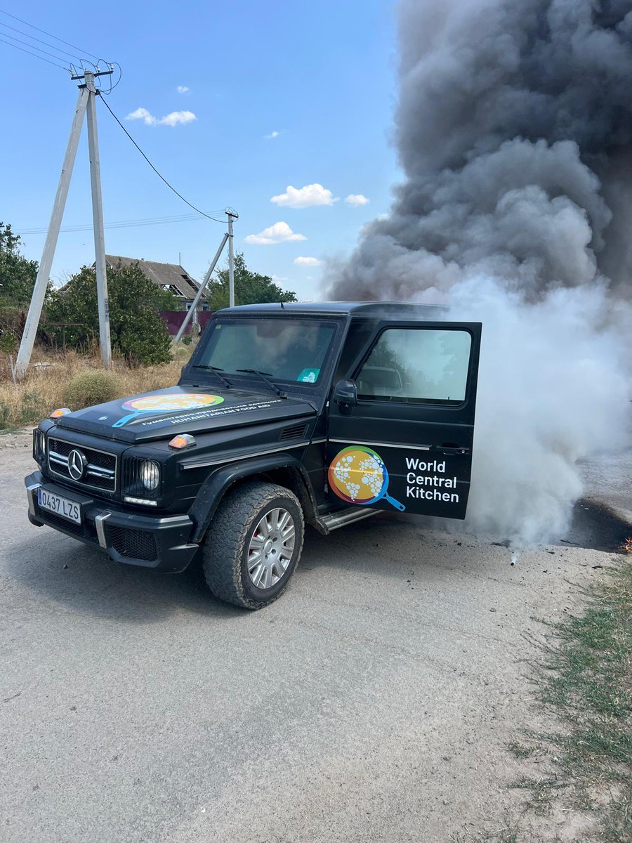 The World Central Kitchen team in Ukraine is safe after our clearly marked armored aid vehicle was struck by a Russian drone equipped with an explosive device near Oleksandrivka. Thankfully, no injuries are reported.

Humanitarians should never ever be a target of war. Read our