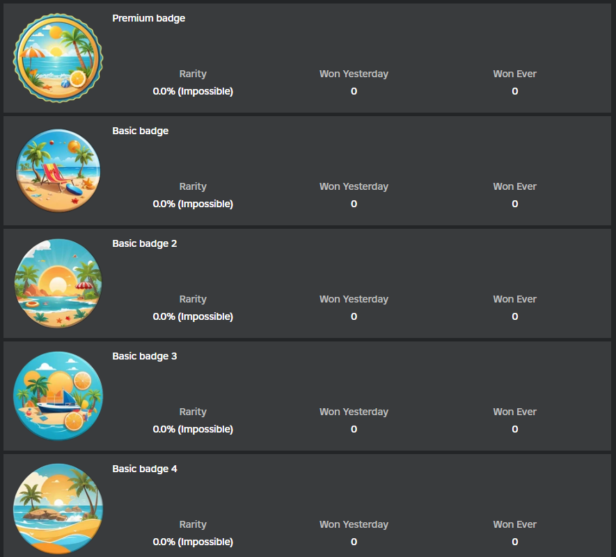 RobloxEventNews's tweet image. 🚨BREAKING🚨
⚠️ROBLOX SUMMER EVENT⚠️

3 games now have 8 summer themed badges, all most likely for the upcoming summer event!

Confirmed games:

- Adopt Me
- Slap Battles
- Launch Into Space Simulator

#Roblox #RobloxEvent #RobloxNews