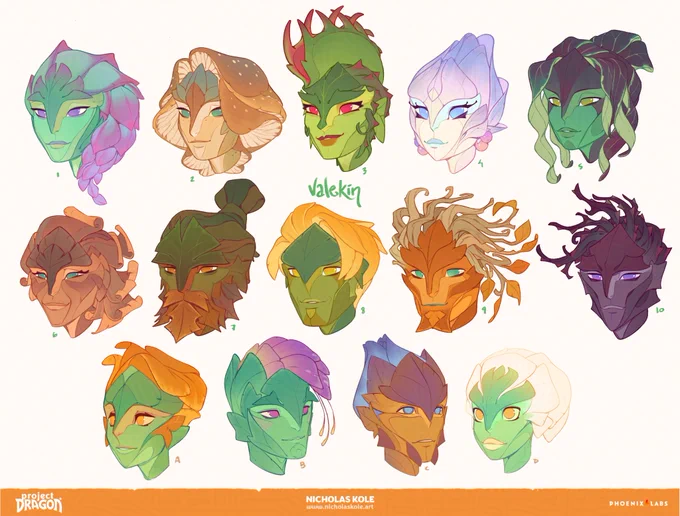 Playable race I had the most fun fleshing out? Gotta be our floral folk, the Valekin. Such a rich vein to mine, trying to pull from trees, flowers, mushrooms, fruits and veggies all in the service of personality and world building. What's your fav?