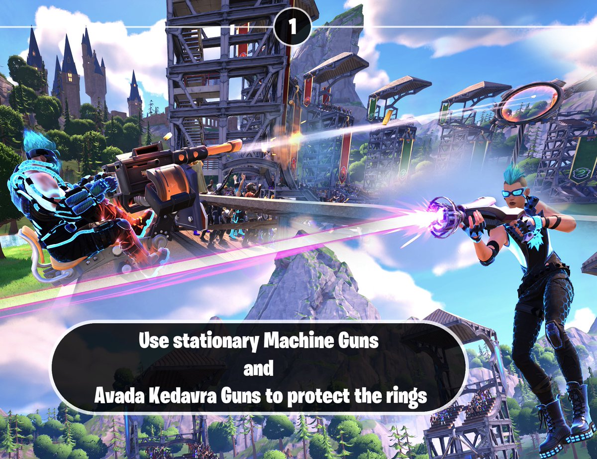 islander_lab's tweet photo. There are stationary machine guns in the game, which are located around the perimeter of the stadium. They can be used to protect your own goal rings and attack opponents. The goal rings themselves have passive protection. Each ring is protected by 4 automated turrets. https://t.co/1LDkfwArfO