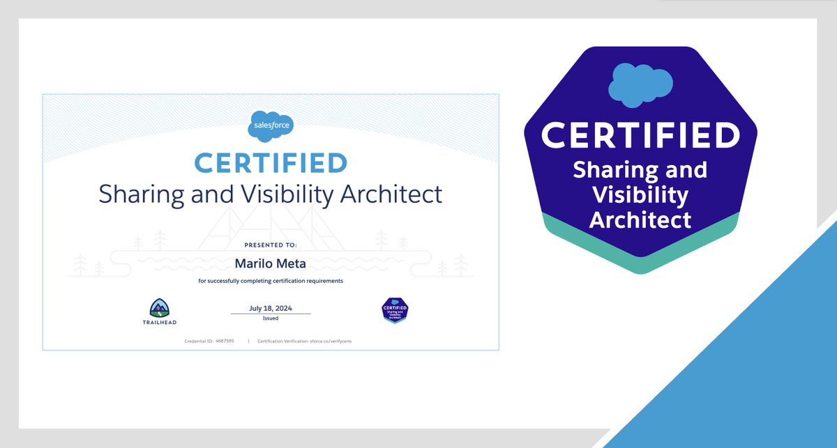 ☁ 💻  I’m happy to share that I’ve obtained the new certification, <a href="/salesforce/">Salesforce</a> Certified Sharing and Visibility Architect!