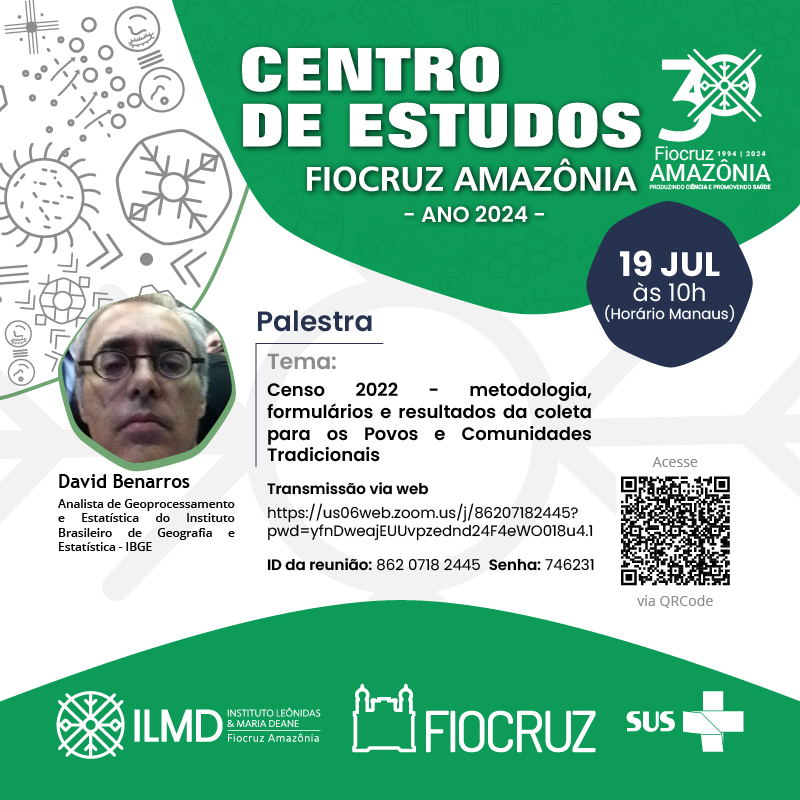 Centro de Estudos abordará metodologia, formulários e resultados da coleta para os Povos e Comunidades Tradicionais

Saiba mais em: amazonia.fiocruz.br/?p=46974