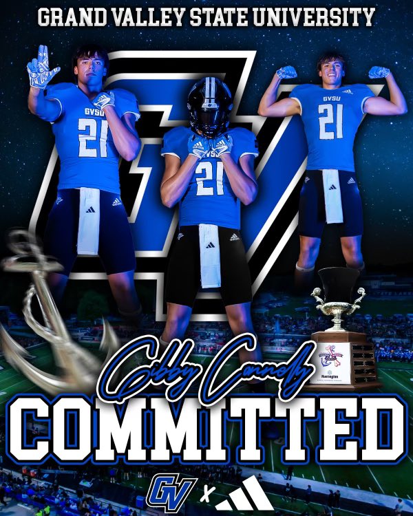 Gibby Connelly (@gibsonconnelly0) on Twitter photo I am super excited to announce my commitment to play football at Grand Valley State University. First and foremost I want to thank God for blessing me with the talent and opportunity to pursue my passion at the next level. ⚓️🆙#WAWG <a href="/gvsufootball/">GVSU Football</a> <a href="/CoachWooster/">Scott Wooster</a> <a href="/CoachCooperGVSU/">Scott Cooper</a> I am super excited to announce my commitment to play football at Grand Valley State University. First and foremost I want to thank God for blessing me with the talent and opportunity to pursue my passion at the next level. ⚓️🆙#WAWG <a href="/gvsufootball/">GVSU Football</a> <a href="/CoachWooster/">Scott Wooster</a> <a href="/CoachCooperGVSU/">Scott Cooper</a>