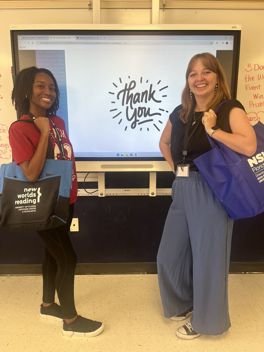 The prize patrol visited #teamblackbackpacks during our last session of Great Beginnings today! Congratulations Jaelynn and Cortlyn! Thanks for participating and being SUPERSTARS! ✨🏆 #ocpsPL #ocpsInduction