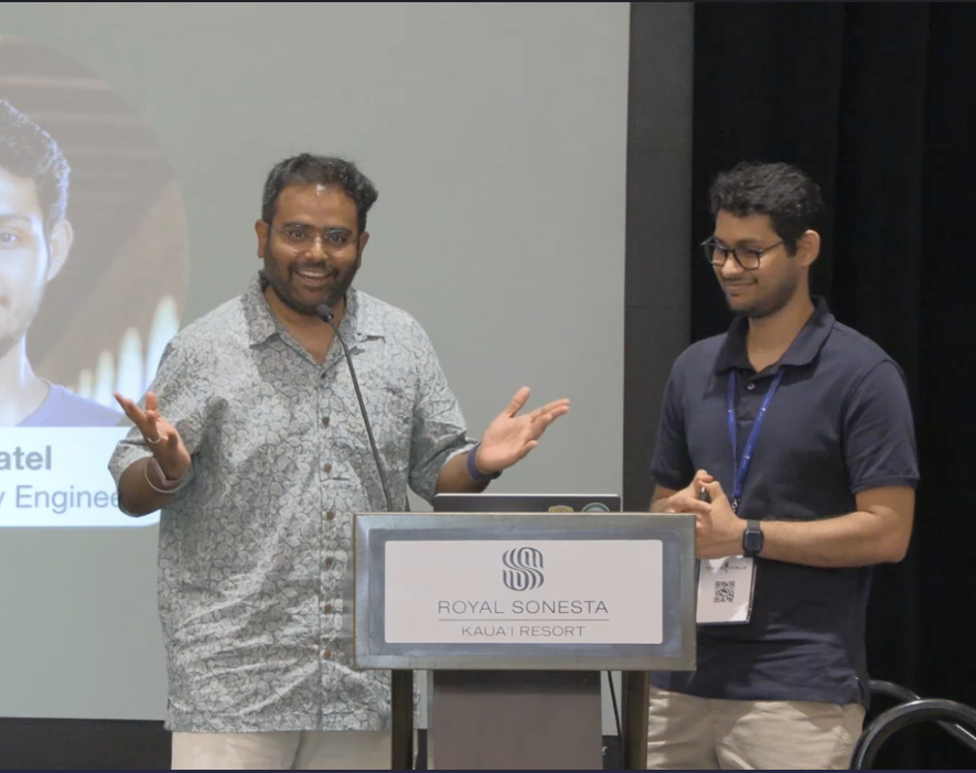 LocoMocoSec's tweet photo. Mukund and Alam sharing how they created a scalable, low-latency, and auditable authNZ platform @Chime at #LocoMocoSec! @spashtata https://t.co/7ZcyykAxyA