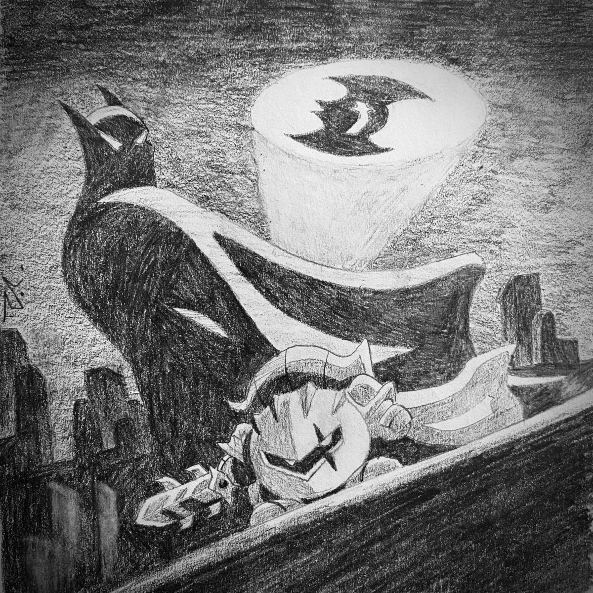 ssbultmk's tweet photo. And with that, an unlikely duo of dark knights is conceived https://t.co/j0FZ66kLQC