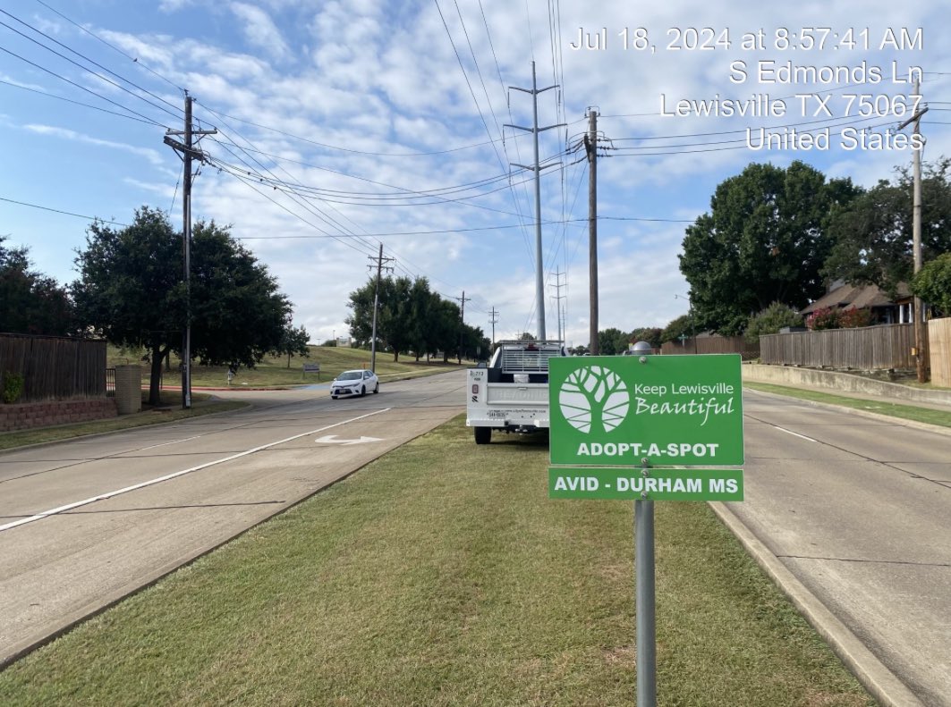 AVID_DurhamMS's tweet photo. A portion of the AVID Program is Service. Check out our new Adopt-A-Spot!! We will work to keep a clean and beautiful environment for our campus and surrounding neighborhood! Thanks @KLB_Lewisville https://t.co/jPcPLK37pF