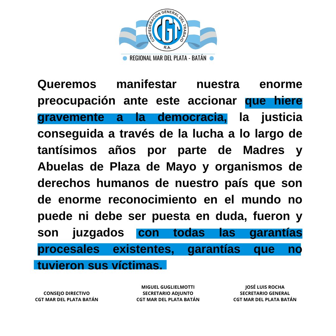CGT Mar Del Plata Batán tweet media