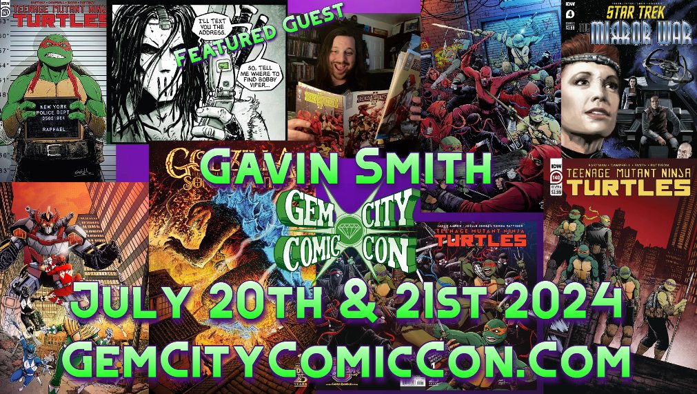 The #GemCityComicCon is pleased to welcome Gavin Smith to our 2024 show!

#GCCC2024 #comics #comicbooks #creator #convention #FeaturedGuest #popculture #comiccreator #artist #comicbookcreator #comicbookartist #comicartist #teenagemutantninjaturtles #StarTrek #TMNT #darkhorse