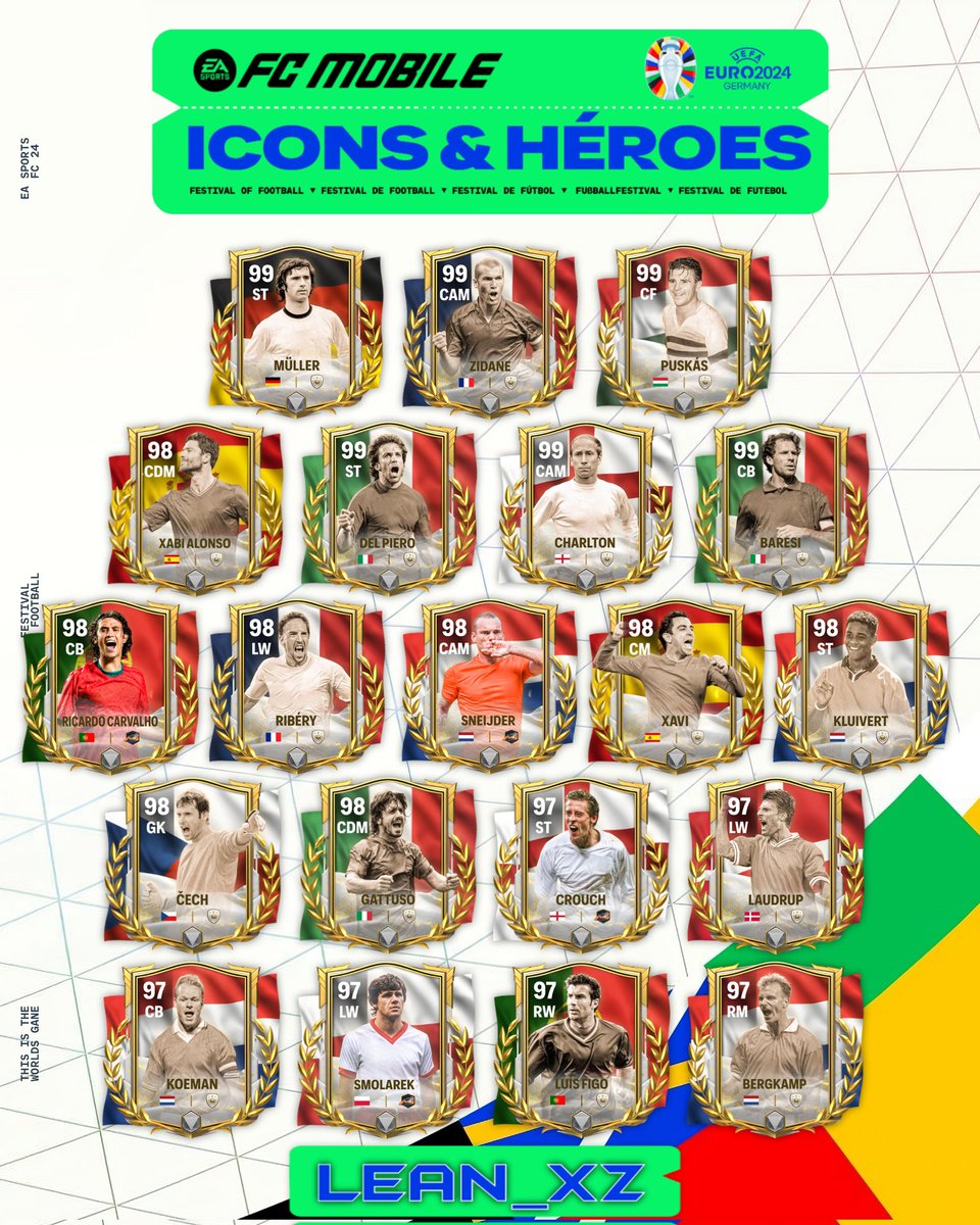 lean_xz10's tweet photo. EURO 2024 Icons &amp; Heroes 🏆🌟
The Euro Cup event is coming to an end and these are some icons and heroes that haven't come out yet, would you like to have some of these stars on your team? 

PS: I appreciate the like and 🔁 https://t.co/UVMdqsrbHd