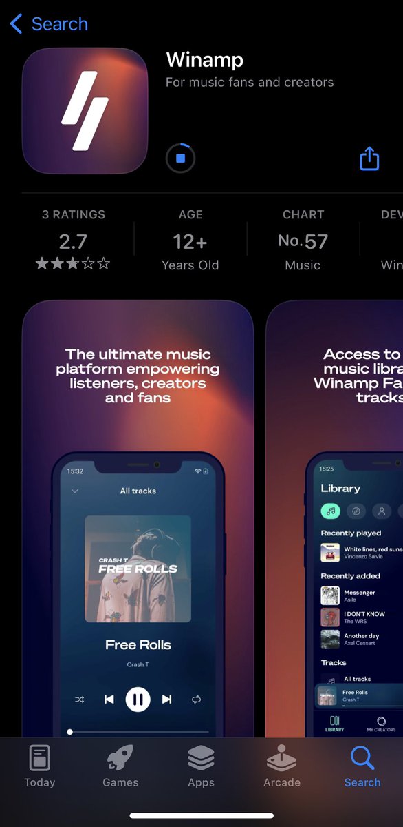 tunaitech's tweet photo. Wow, Winamp is on iOS !!! Finally, I can relive my teenage angst with the same questionable playlists. Guess some things never die, like my embarrassing music taste! #winamp #winampplayer #setthetone #winampforcreators @winamp https://t.co/02C6bJyPFw