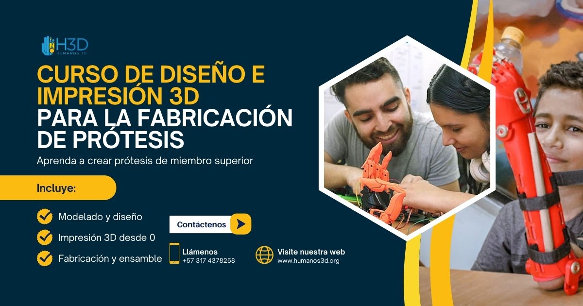 Humanos3D's tweet photo. ¡Muy pronto! Vuelve nuestro Curso de Diseño e Impresión 3D para la fabricación de prótesis del miembro superior. 🎓✨

¿Te interesa crecer como persona y como profesional? Aprende a usar nuevas herramientas de diseño e impresión 3D para crear prótesis personalizables. https://t.co/mmOGsd7y7n