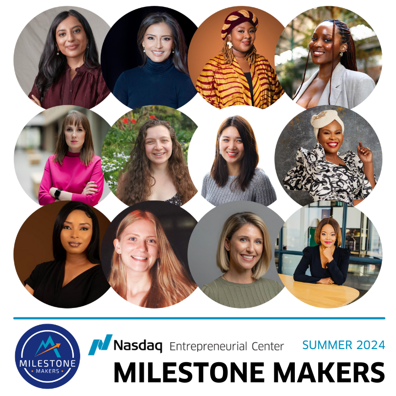 nasdaqcenter's tweet image. We are excited to introduce the remarkable entrepreneurs in our Summer 2024 #MilestoneMakers cohort! This cohort of our flagship program supports women entrepreneurs focused on any UN #SustainableDevelopmentGoal: thecenter.nasdaq.org/milestone-make…
