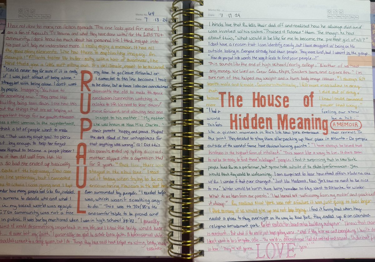 I have not done a two page spread on a nonfiction book. I decided to try that with this memoir. I enjoyed this book. Easy to read but not basic.