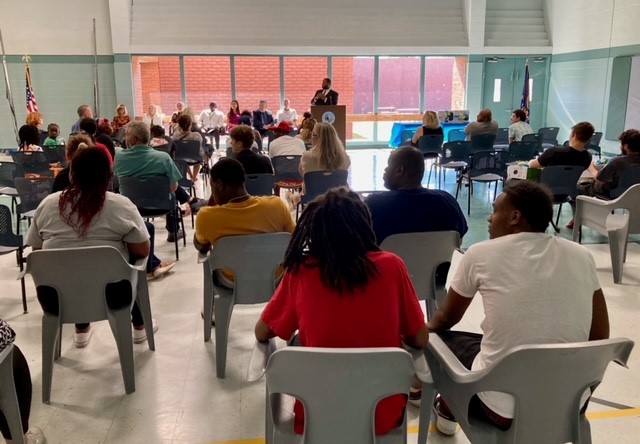 SedgwickCounty's tweet photo. City and county leaders and Corrections staff celebrated the graduation of 13 teenagers who completed coursework through the Evening Reporting Center. This evidence-based programming helps youth in the juvenile justice system find success by addressing their individual needs. https://t.co/4A7mkFq1do