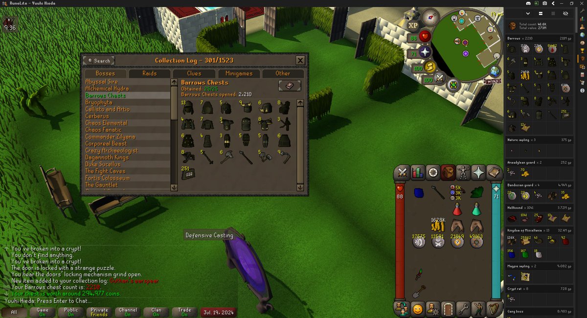 RS_Yuuhi's tweet photo. Holy crap, I should've done this weeks ago!!! Got the Spear shortly after that last post! And with that, Barrows is now finally greenlogged! 

#osrs #greenlog https://t.co/qYA3kQsGoA