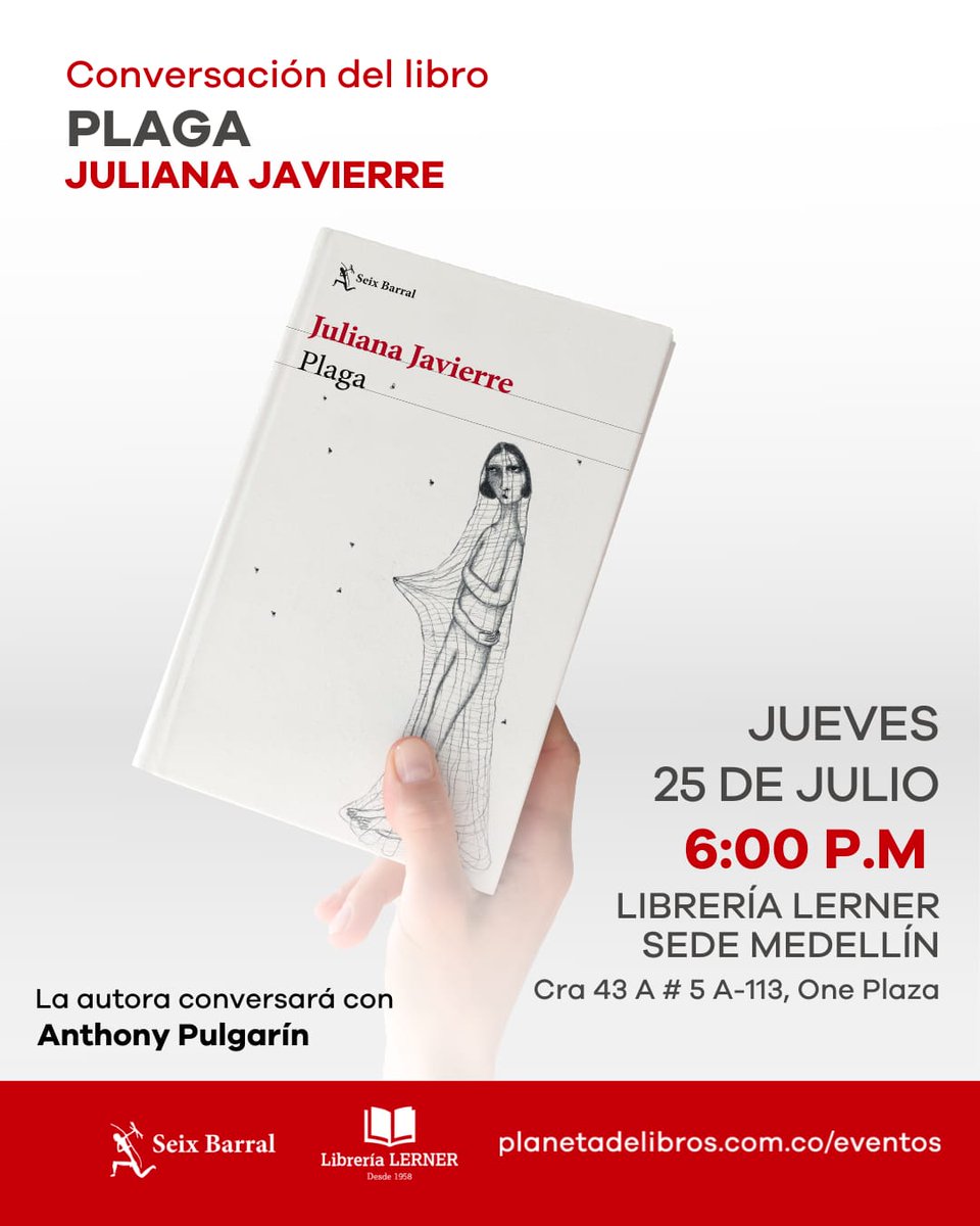 MEDELLÍN
¡Amigas y amigos de Medellín!  El próximo jueves, 25 de julio, a las 6:00 p.m., estaré conversando con el increíble Anthony Pulgarín en la Librería Lerner.  ¡Vengan! Será un momento muy bonito y me hará muy feliz verles allí 💙🫶✨️