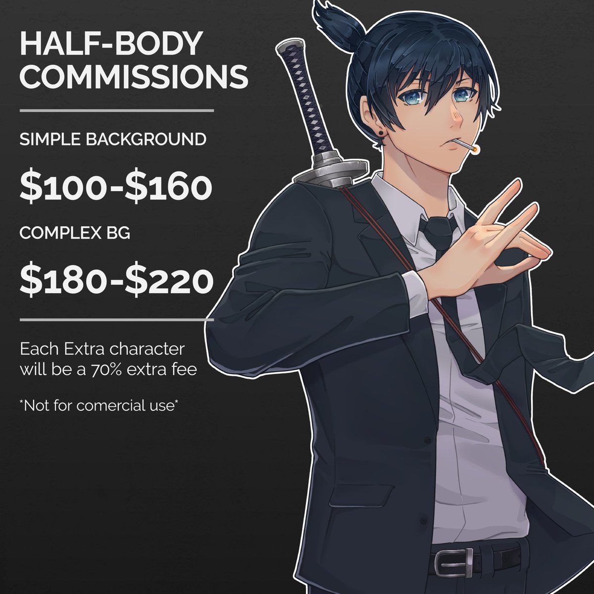 noxarts's tweet image. Don't miss your chance to get cool artwork! I'm opening my commissions slots. Feel free to DM me or comment if you are interested
For more information you can check this link noxart.carrd.co RETWEETS ARE APPRECIATED #opencommissions #digitalart #mech #AnimeArt