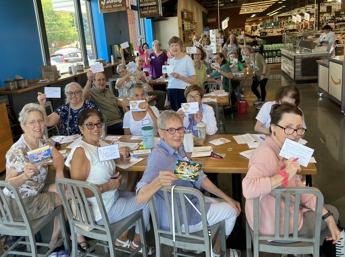 We wrote a LOT of <a href="/Postcards2WIN/">Postcards to Swing States</a> and @Postcards4VA <a href="/WholeFoods/">Whole Foods Market</a> yesterday (and ran out of chairs!). And even more <a href="/Silver_Diner/">Silver Diner</a> today (where we were too busy writing, eating &amp; talking to remember to take a picture). 
#VoteBlue2024ProtectDemocracy 
#CantStopWontStop