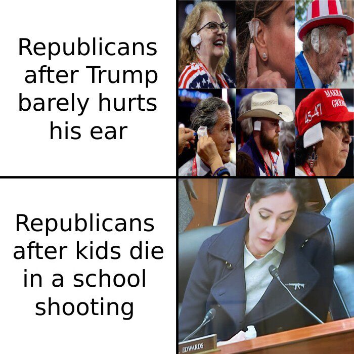 Republicans actually wear AR-15 pins when 3rd graders get shot