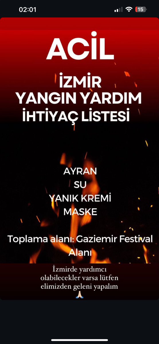 #izmiryangın 
İzmirde olanlar lütfen elimizden geleni yapalım. İzmirimiz yanıyor!